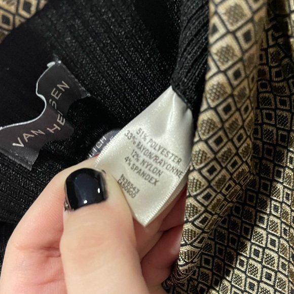 Gold and Black Van Heusen Pants Size 14 Chic - Picture 4 of 5